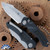 Heretic Knives Pariah Auto, Magnacut Bead Blast Partial Serrated Blade, Black Handle, Ti Pivot