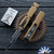 Microtech Dirac 225-2TA Black Partial Serrated Blade, Tan Handle