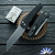 Protech Malibu 5405 Reverse Tanto Flipper Stonewashed Magnacut, Textured Black Handle