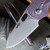 TRM Holey-Nerd Stonewash Magnacut Blade, Popsicle Purple G10 3D Scales