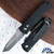 Protech Emerson CQC7 Auto "2025 Custom 001" 2 Tone Chad Nichols SS Damascus Chisel Tanto Blade, Black Smooth Handle LTD