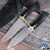 Dauntless Manufacturing Clifft Fixed Blade, 125Cr1 Satin Harpoon Blade With Hamon, Black G10 Handle, Black Leather Sheath