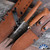 Dauntless Manufacturing Clifft Fixed Blade, 125Cr1 Satin Clip Point Blade With Hamon, Natural Canvas Micarta Handle, Brown Leather Sheath