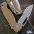 Demko Knives MG AD20S Shark-Lock Stonewash Kopis, 20CV Blade, Flat Dark Earth G10 Peel Ply Handles B-1