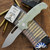 Demko Knives MG AD20S Shark-Lock Stonewash Kopis, 20CV Blade, Natural G10 Textured Handles K-1