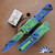 Microtech Combat Troodon Gen 3 1142-1GMPWBKSPLS Double Edge, Green Mamba PW Light Blue Splatter