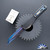 Marfione Select/Microtech Ultratech Gen 3 1119-16MS2 Hellhound Blued Baker Forge Coppermai Damascus Blade, Black Hefted Handle Bronzed Hardcut Hardware & Blue Titanium Hardware