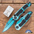 Heretic Knives Wraith V4 Auto Bowie Blade, Cel Shade Turquoise