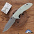 Hinderer XM-18 3.5″ Harpoon Spanto Working Finish Magnacut Blade, Working Finish & Translucent Green G10 Handle