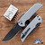 Protech Mordax Plunge Lock Flipper Knife, Black DLC Magnacut Blade, Grey Gridlock Aluminum Handle, Black HW