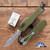 Heretic Knives Hydra V.4 H407-5A-GRN Battleworn Magnacut Single Edge Blade, OD Green Aluminum Handle