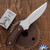 29 Knives Custom Fixed Flat Clip Bowie S35-VN, Natural Paper Micarta Handle Scales