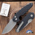 Blackside Customs Bad Idea Auto Graymatter Magnacut Blade, Black 6061 Aluminum Handle, Titanium Hardware and Clip