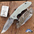 Hinderer XM-18 3.5″ Harpoon Spanto Stonewashed Magnacut Blade, Stonewashed Bronze & Translucent Green G10 Handle