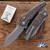 Hawk Knives Talon Stonewashed M390 Blade, Uni Copper Drop Fat Carbon Handle Overlays