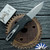 Protech Duke 2 Auto, Stonewashed Magnacut Blade, Black Aluminum Handle W/Starry Night Micarta Inlay, Mosaic Pin Button.