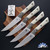 Microtech Kitchen 4.5 Steak Knife Set 3600B-10SETIV Stonewashed Blade, Bead Blast Bolster And Ivory G10 Handle