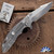 Hinderer XM-18 3.5″ Harpoon Spanto Stonwashed Magnacut Blade, Stonewashed Frame & Blue/ Black G10 Handle