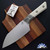 Microtech Kitchen 6" Santoku Knife 3200B-10IV Stonewashed Blade, Ivory G10