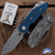 Hinderer Half Track Slicer, Working Finish Magnacut Blade, Working Finish W/Blue & Black G10 Scale