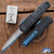 PVK Custom Shadow Samurai And Dragon/ Waves, Microtech Cypher Gen 2 1241-10SD Single Edge Blue Hamon (Wharncliffe) Stonewash Blade, Black Handle, Bluw HW