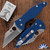 Spyderco Yojimbo 2 Compression Lock, Satin CPM-SPY27 Blade, Blue G-10 Handle Scales