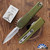 Microtech UTX-85 Gen 4 D/E 12324-12OD Stonewashed Full Serrated Double Edge Blade, OD Green Handle