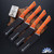 Microtech Kitchen 4.5 Steak Knife Set 3600-10SETEM Stonewashed Blade, Ember G10