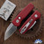 Protech Runt 5 R5300-LTD-Red, Satin Wharncliffe Magnacut Blade, Smooth Red Handle, White Pearl Button