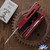 Protech Runt 5 R5300-LTD-Red, Satin Wharncliffe Magnacut Blade, Smooth Red Handle, White Pearl Button