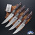 Microtech Kitchen 4.5 Steak Knife Set 3600B-10SETBC Stonewashed Blade, Bead Blast Bolster And Black Cherry G10 Handle