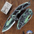 Heretic Knives Medusa, Manual Tanto, Negative Cel Shading Toxic Green UV Reactive