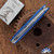 Chuck Gedraitis Switch Army Auto, Traditional Blade, Blue Pinstripe Aluminum Scales
