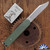 Chuck Gedraitis Switch Army Auto, Bowie Blade, Dark Sage Green Pinstripe Aluminum Scales