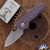 Three Rivers Manufacturing (TRM) Holier Nerd, Stonewashed Magnacut Blade, Purple Micarta 3D Contoured Scales