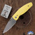 Three Rivers Manufacturing (TRM) Neutron 2 Linerlock, Tumbled 20CV, Sunshine Yellow G10 3D Contoured Lizard Skin Scales