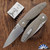 Three Rivers Manufacturing (TRM) Atom Linerlock, 20CV Blade, Natural Micarta 3D Contoured Lizard Skin Handle Scales