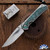 Chris Reeve Large Sebenza 31, Polished Magnacut Drop Point Blade, Titanium Scales W/Magnetic Teal CarboTi Inlays