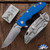 Hinderer XM-18 3.25″ Spearpoint Stonewashed S45VN Blade, Stonewashed Ti Frame & Blue G10 Handle