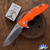 Hinderer XM-18 3.25″ Spearpoint Stonewashed S45VN Blade, Stonewashed Ti Frame & Orange G10 Handle