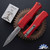 Microtech Hera II Mini 1702M-11APRD Double Edge Apocalyptic Partial Serrated Blade, Red Handle
