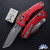 Microtech Amphibian 137RL-10APFLRD Ram-Lok, Red Fluted Aluminum,  Apocalyptic Blade