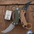 Reate EXO-K Gravity Karambit, Stonewashed N690, Ceramic Coated Green Aluminum, Tan Trainer