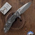 Hinderer XM-18 3.25″ Spearpoint Stonewashed S45VN Blade, Working Finish Ti Frame & Blue G10 Handle