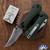 Auxiliary Manufacturing Crossbar Lock Pocket Bowie, 14C28N Blade, Green Micarta Handle, Deadhead Series