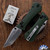 Auxiliary Manufacturing Crossbar Lock Coffin, 14C28N Tanto Blade, Green Micarta Handle, Deadhead Series