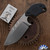 Blackside Customs/Strider Design SLCC, Stonewashed Titanium Drop Point Blade,  Black G10 Handles