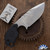 Blackside Customs/Strider Design SLCC, Stonewashed Titanium Drop Point Blade,  Black G10 Handles