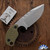 Blackside Customs/Strider Design SLCC, Stonewashed Titanium Drop Point Blade,  OD Green G10 Handles