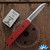Chuck Gedraitis Switch Army Auto, Satin Traditional Blade, Red Diamond Pattern Aluminum Scales